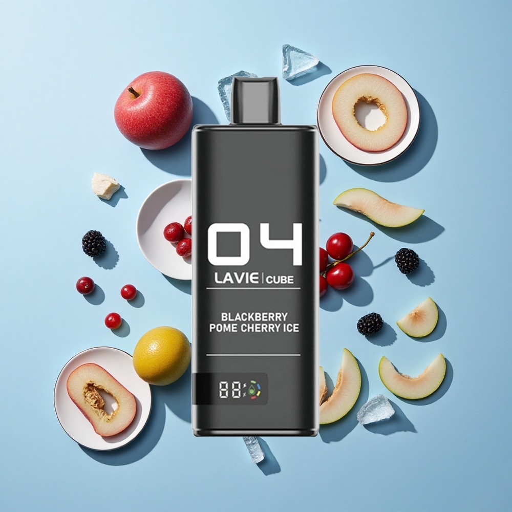 Lavie Cube 20000 Пуфове Дисапозъбъл Вейп Блекбери Нар Ябълка Череша Лед