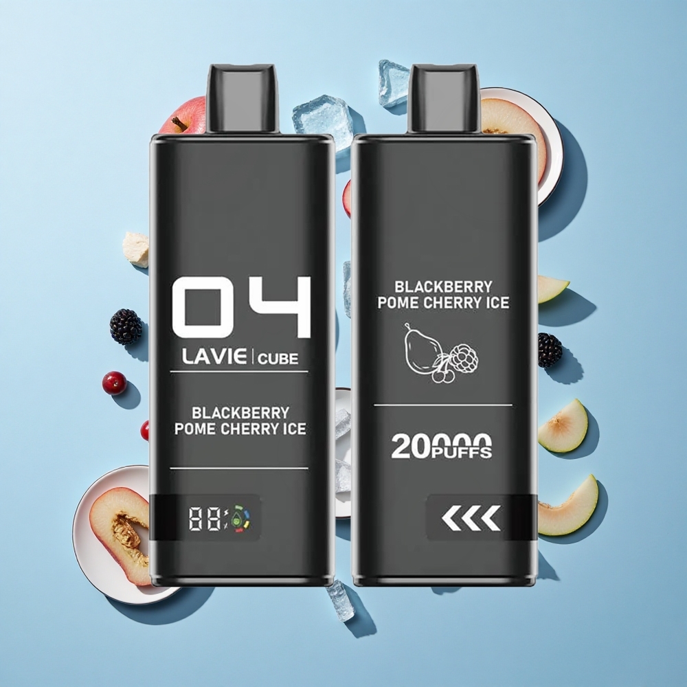 Lavie Cube 20000 Пуфове Дисапозъбъл Вейп Блекбери Нар Ябълка Череша Лед