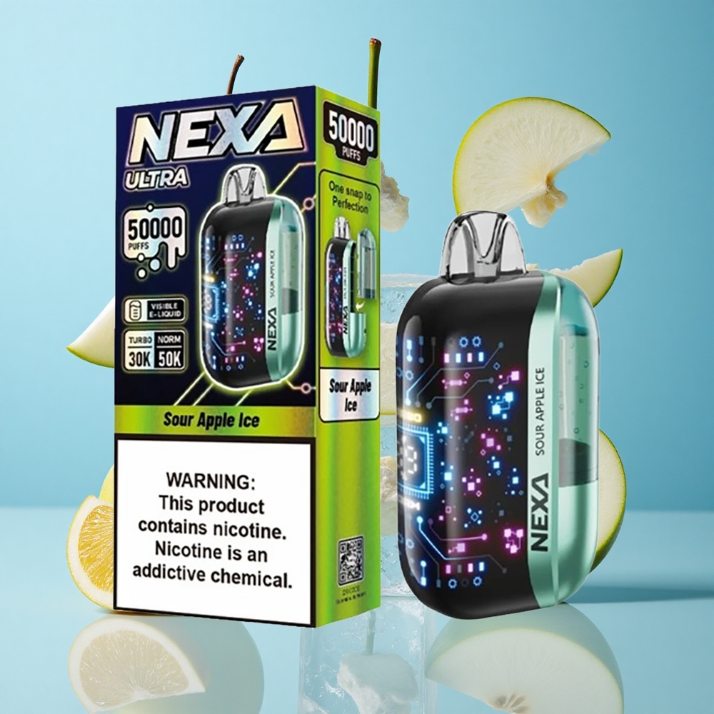 NEXA Ultra 50000 Пуфове Зелена Ябълка Лед 20мл 0.9ом