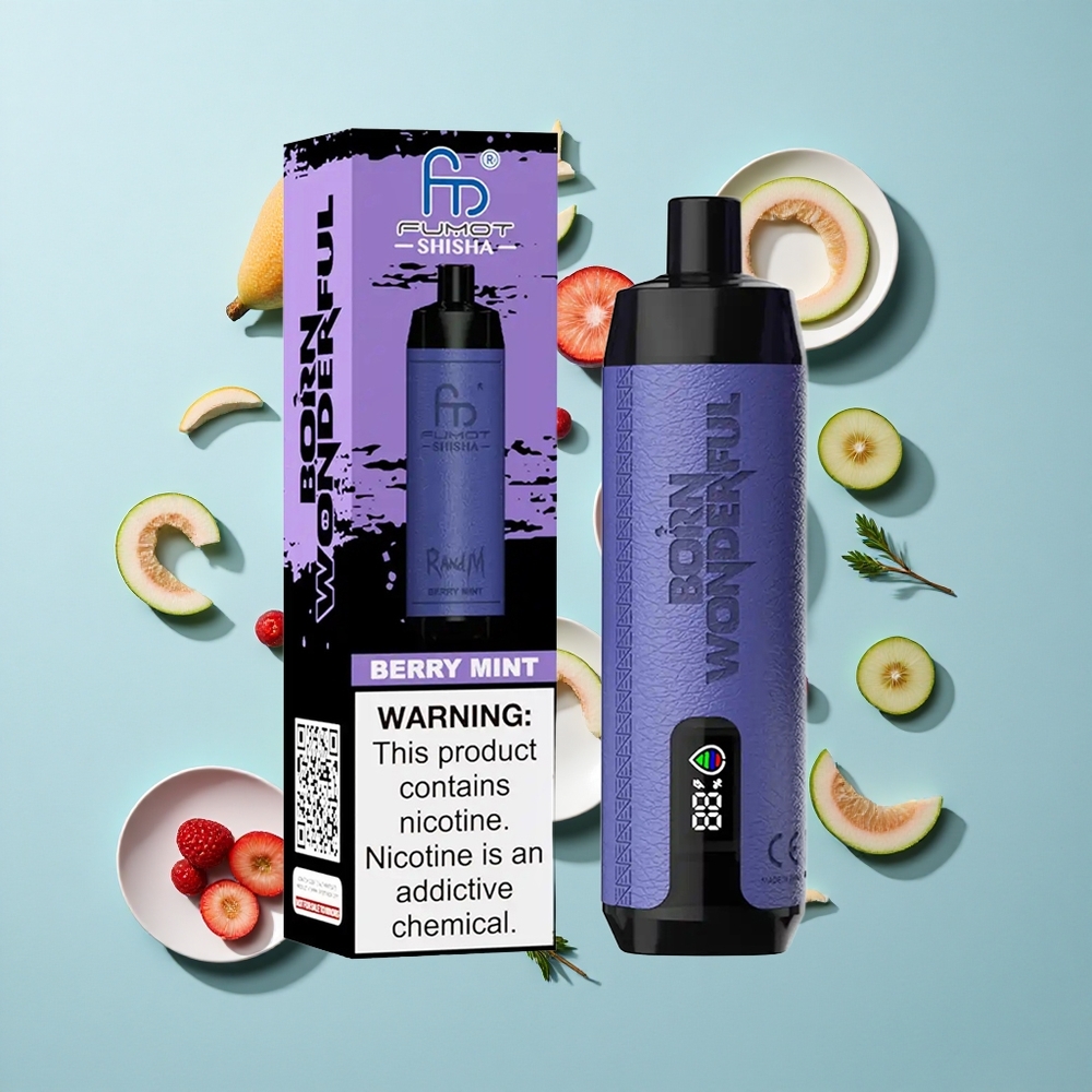 RandM Fumot Shisha 10000 Въздуха Ягода Мента LED Индикатор