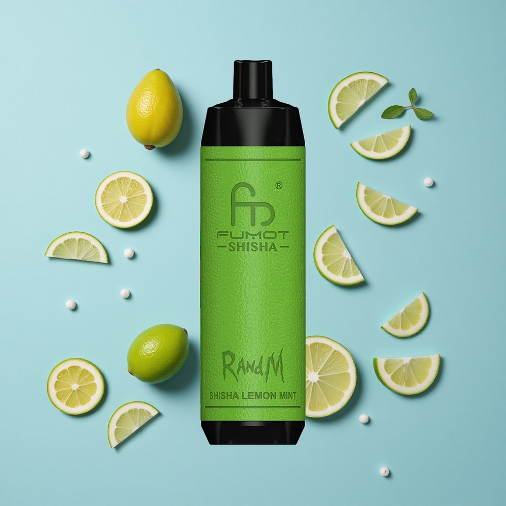 RandM Fumot Shisha 10000 Въздуха Лимон Мента LED Индикатор