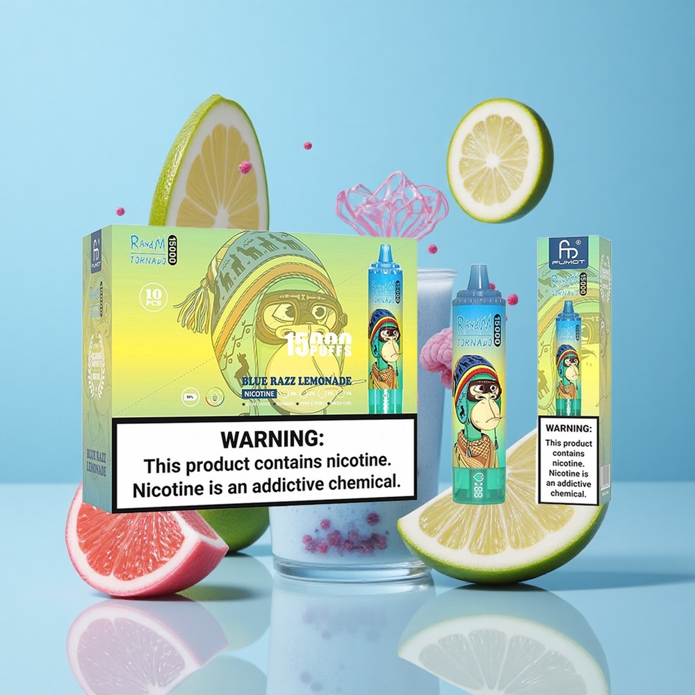 RandM Fumot Tornado 15000 Пуфове Син Малина Лимонада 25мл 0.9 Ohm Mesh