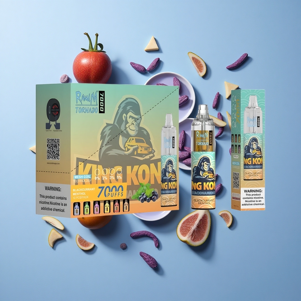 RandM Fumot Tornado 7000 Пуфове Черен Боровинка Мента 14ML Мрежово Намотка