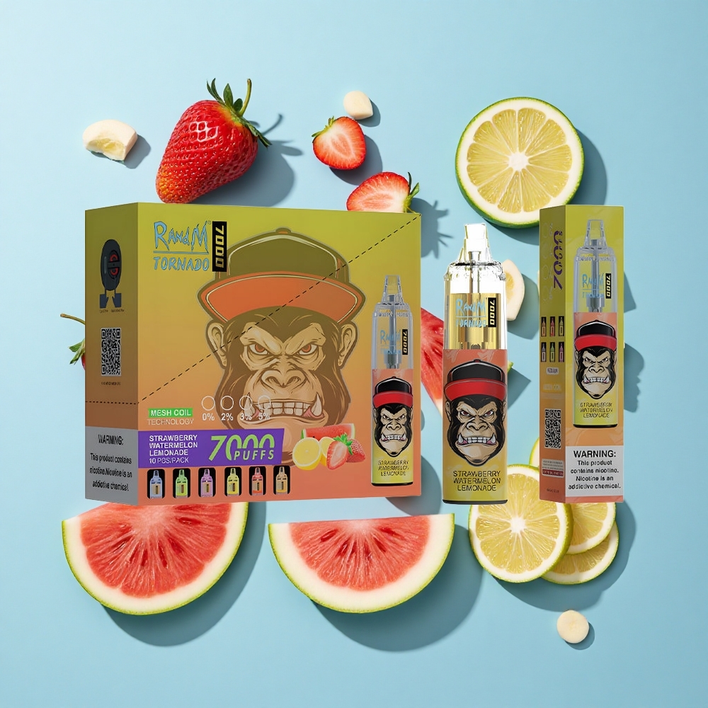 RandM Fumot Tornado 7000 Пуфове Ягода Диня Лимонада Въздушно Регулируем Mesh Намотка