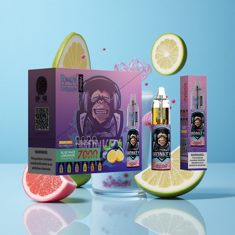 RandM Fumot Tornado 7000 Пуфове Синьо Малина Лимонада