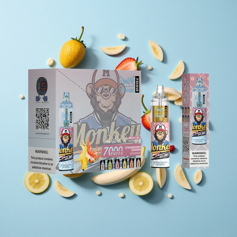 RandM Fumot Tornado 7000 Пуфове Ягода Банан Въздушно Регулиране и Мрежова Намотка