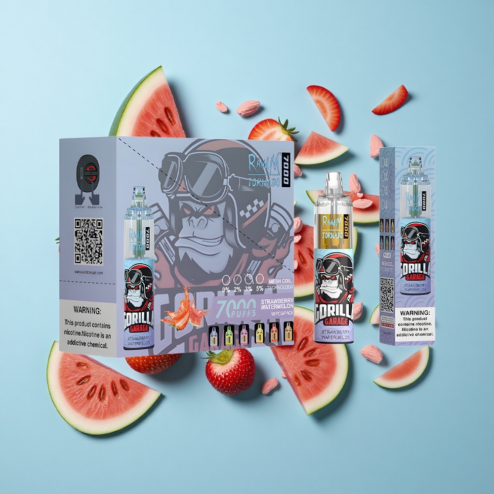 RandM Fumot Tornado 7000 пуфове Ягода Диня Въздушно регулиране и Мрежова намотка