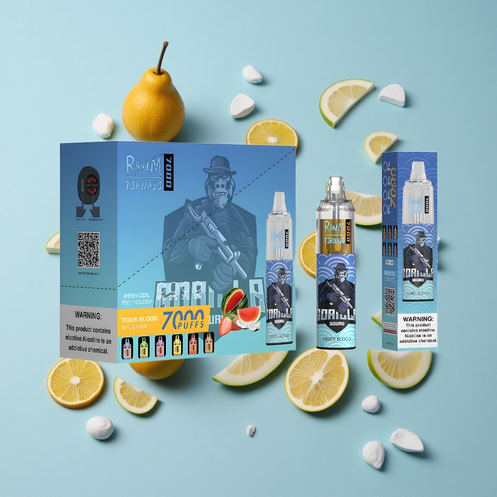 RandM Fumot Tornado 7000 пуфове Тигърва кръв Въздушно регулиране