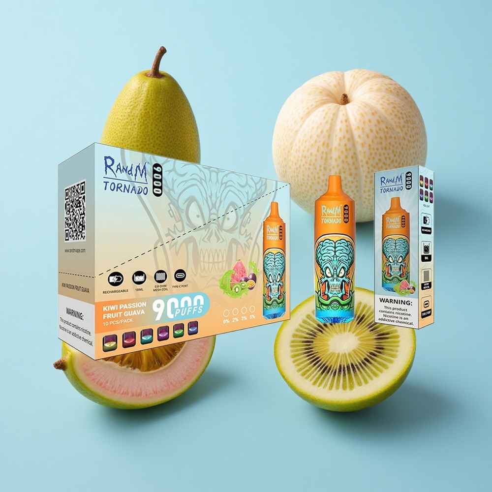 RandM Fumot Tornado 9000 Пуфове Киви Пасънфрут Гуава 850 mAh RGB Дисплей