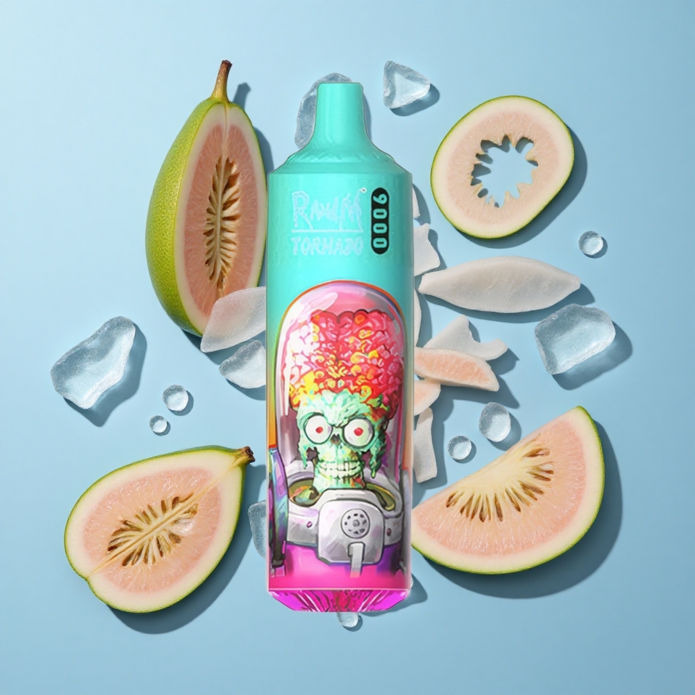 RandM Fumot Tornado 9000 Puffs Гуава Лед 18 мл Мрежов Coil