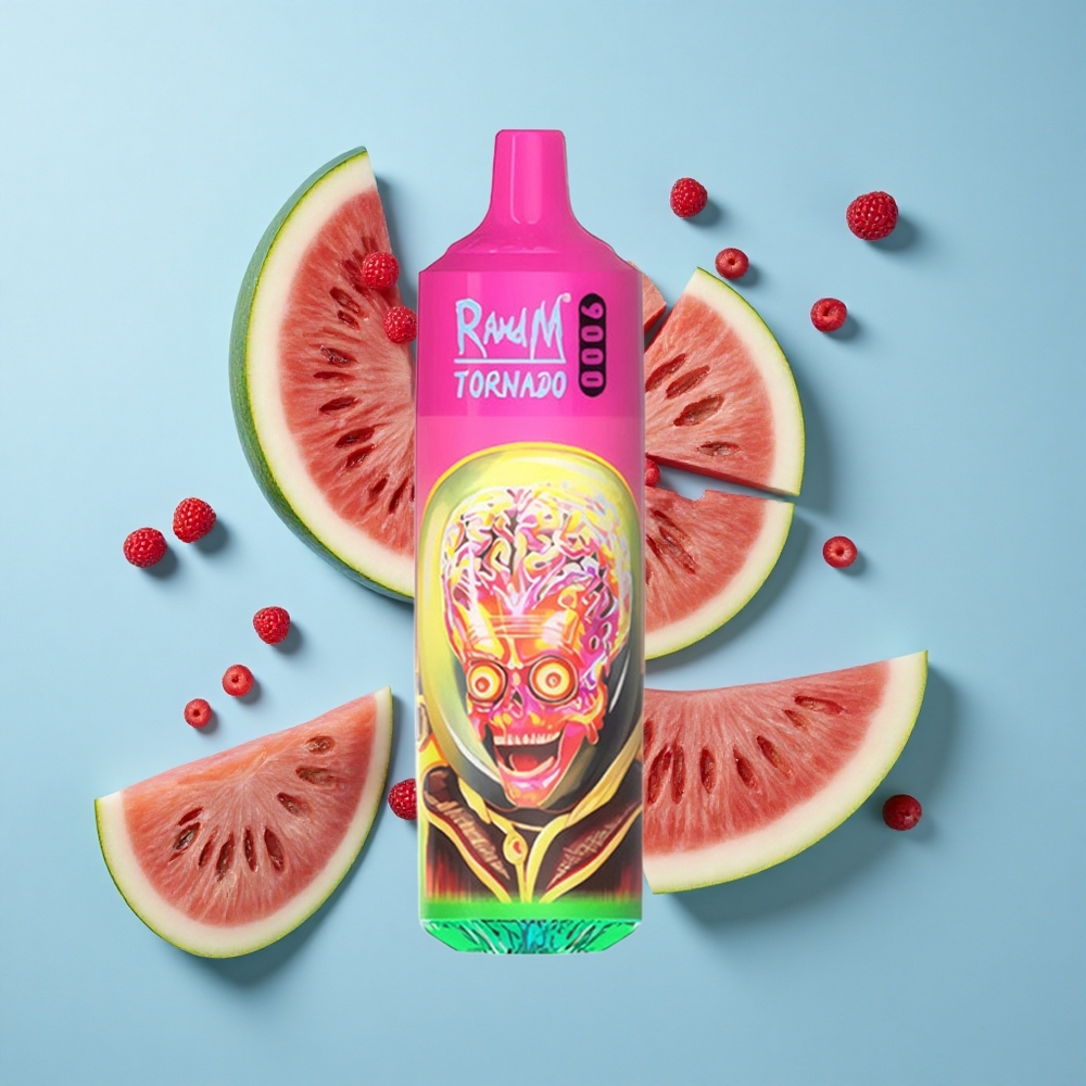 RandM Fumot Tornado 9000 Puffs Меш Грил и 18 мл Малина Диня