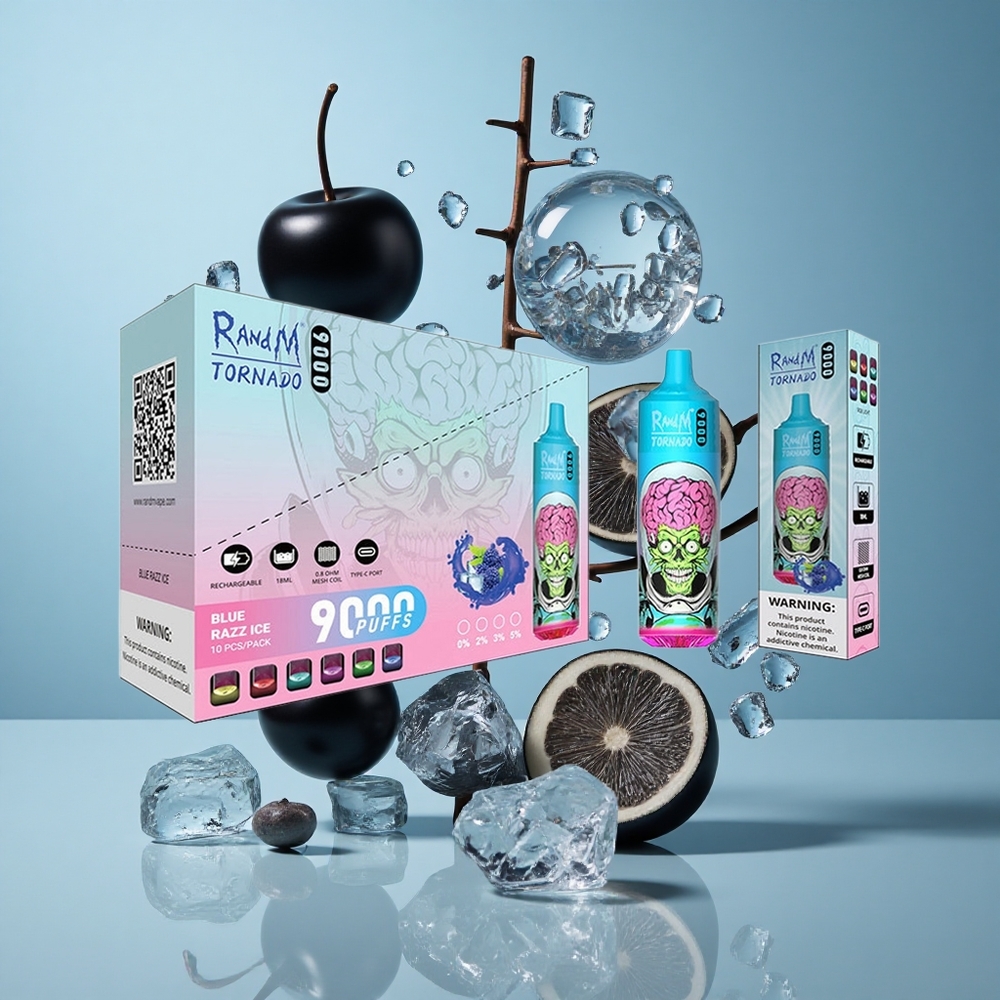 RandM Fumot Tornado 9000 Пуфове Черен Дракон Лед RGB Дисплей