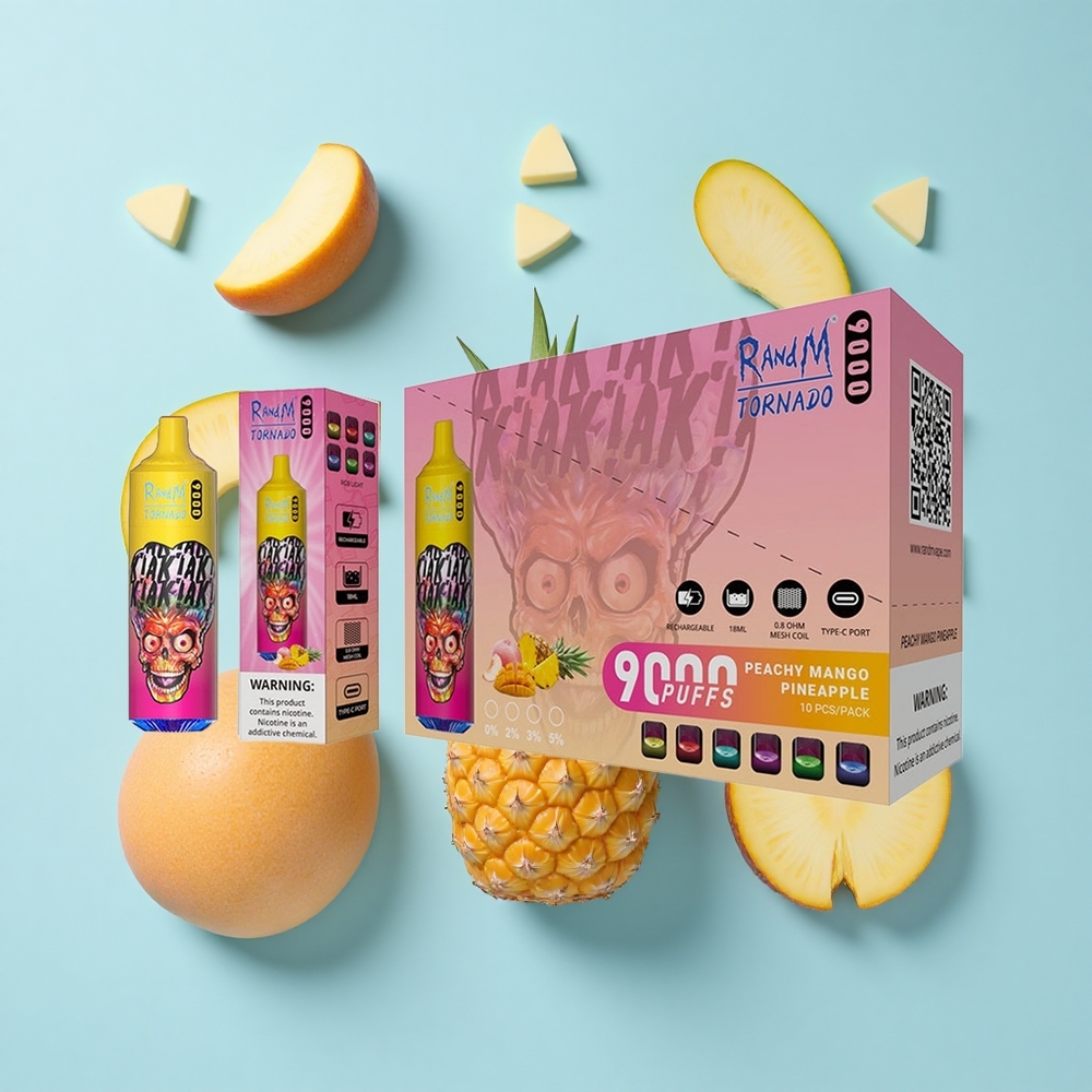 RandM Fumot Tornado 9000 Пуфове Праскова Манго Ананас RGB Дисплей