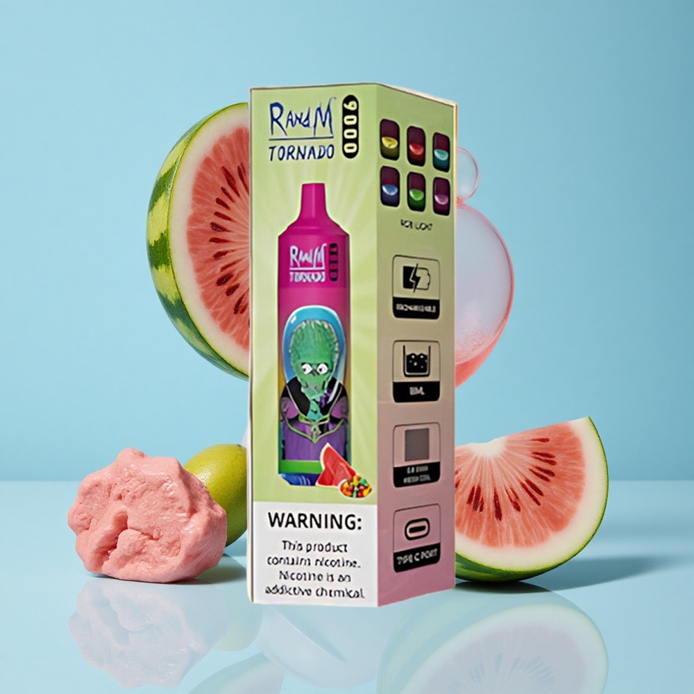 RandM Fumot Tornado 9000 Пуфове Диня Балонче за дъвчене RGB Дисплей