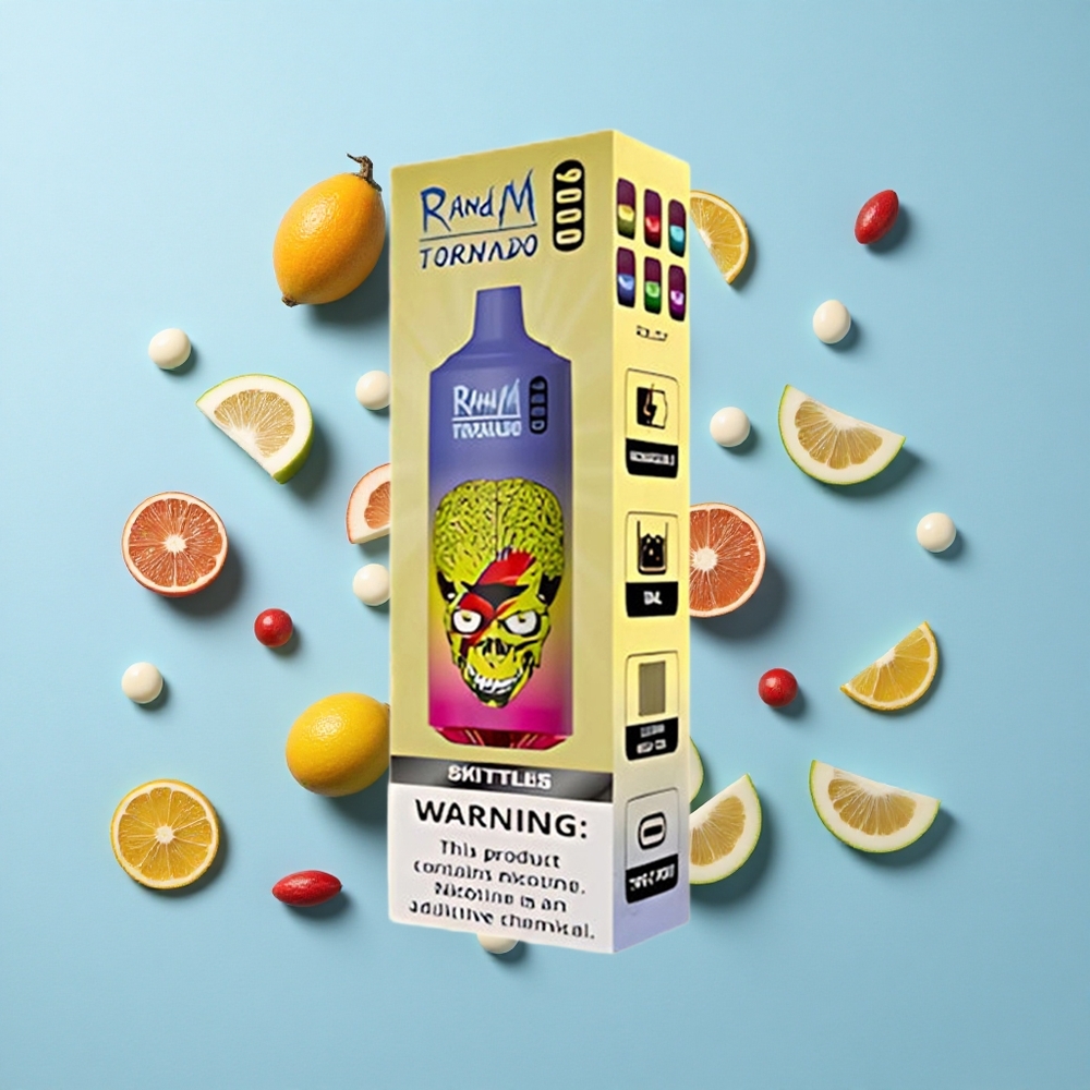 RandM Fumot Tornado 9000 Пуфове Skittles Дисплей RGB Мрежов Коил