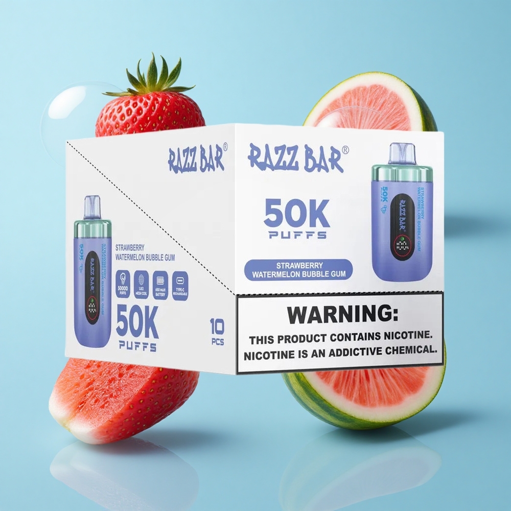 Razz Bar 50K Пъфи 0.2Ω Мрежов Зарадка Ягода Диня Дъвка