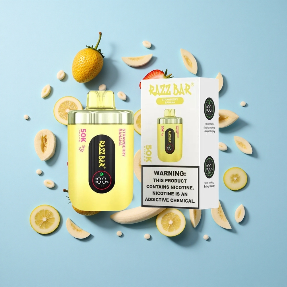 Razz Bar 50K Пуфове Ягода Банан 1.0 Ohm Мехова Намотка 650 Mah Батерия