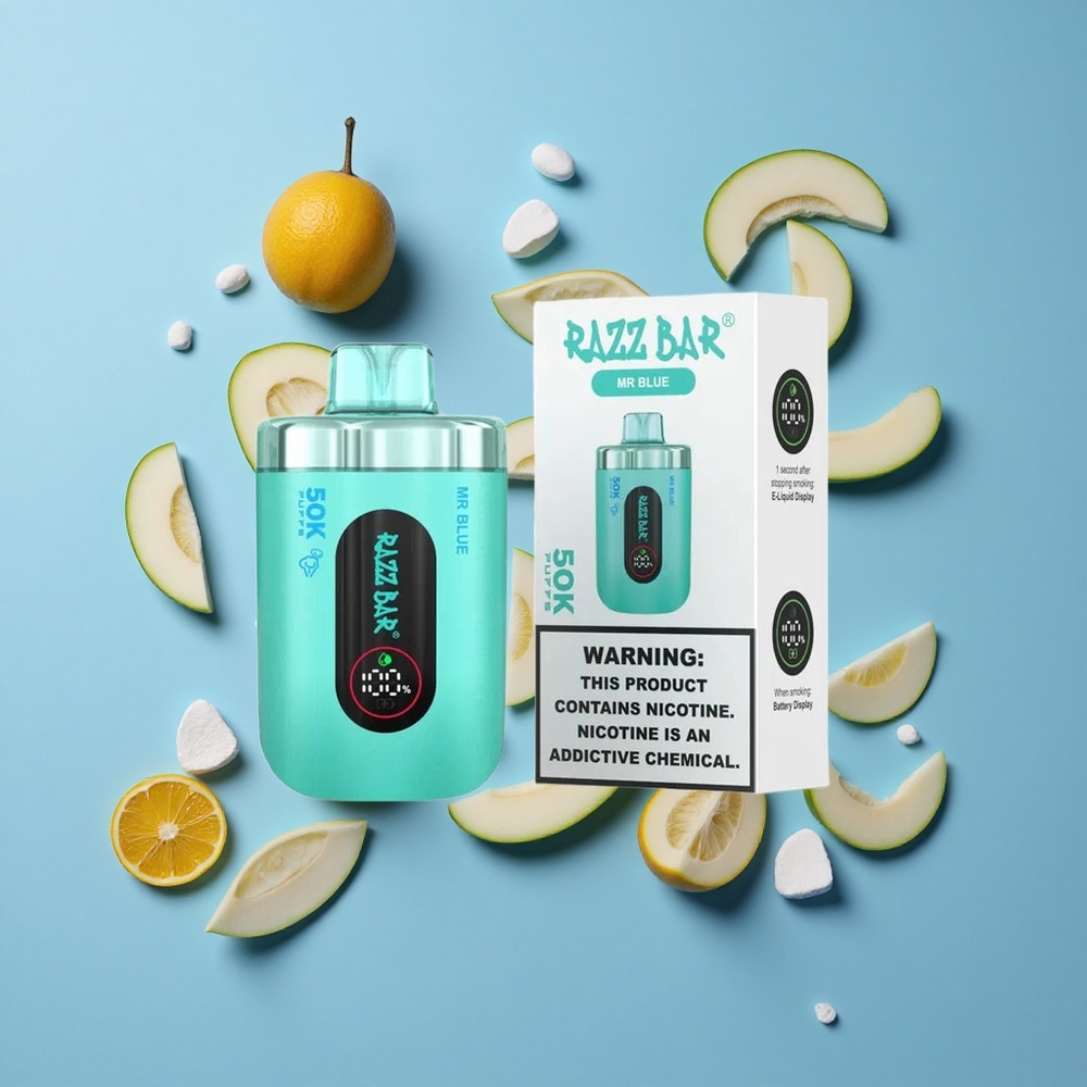 Razz Bar 50K Пуфове Диспозейбъл Вейп Синьо 1.0 Ohm Мех Мрежа 650 mAh Батерия