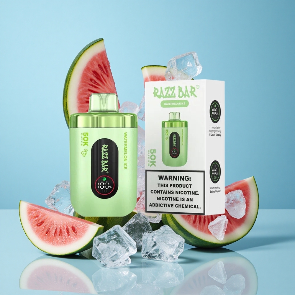 Razz Bar 50K Пуфове Еднократна вейп Диня Лед 1.0 Ohm Mesh Coil Type-C
