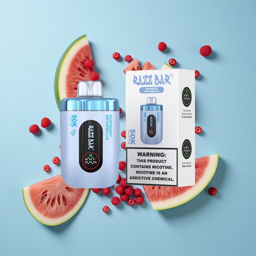 Razz Bar 50K Пуфове Едноразово Вейп Ягода Диня 650mAh 1.0 Ohm