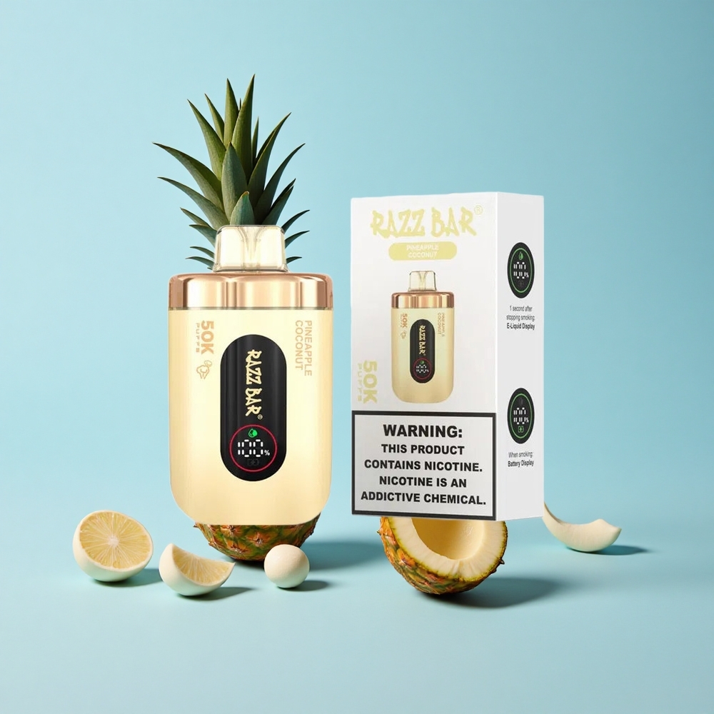 Razz Bar 50K Puffs Ананас Кокос Мрежов Серпентин 1.0 Ohm