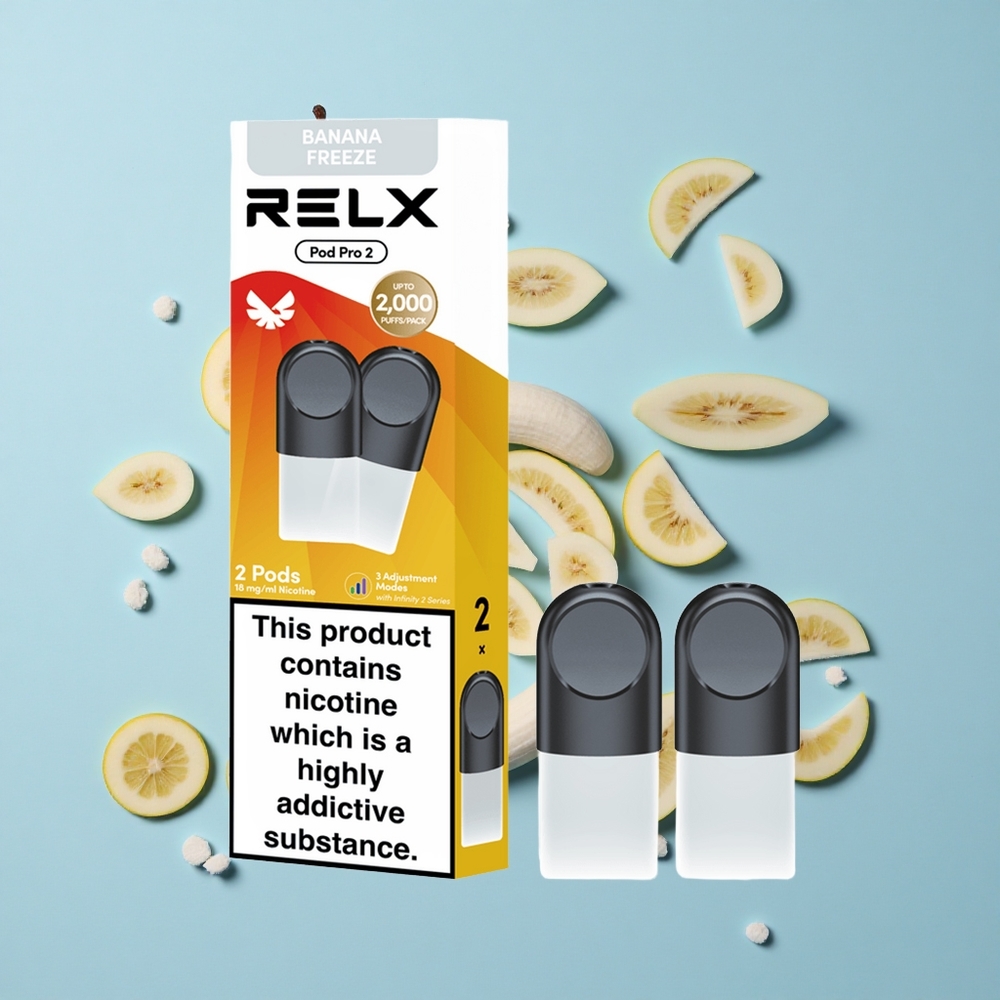 RELX Pod Pro 2 600 пуфове Десерт-Замръзване на банан 1.8% никотин