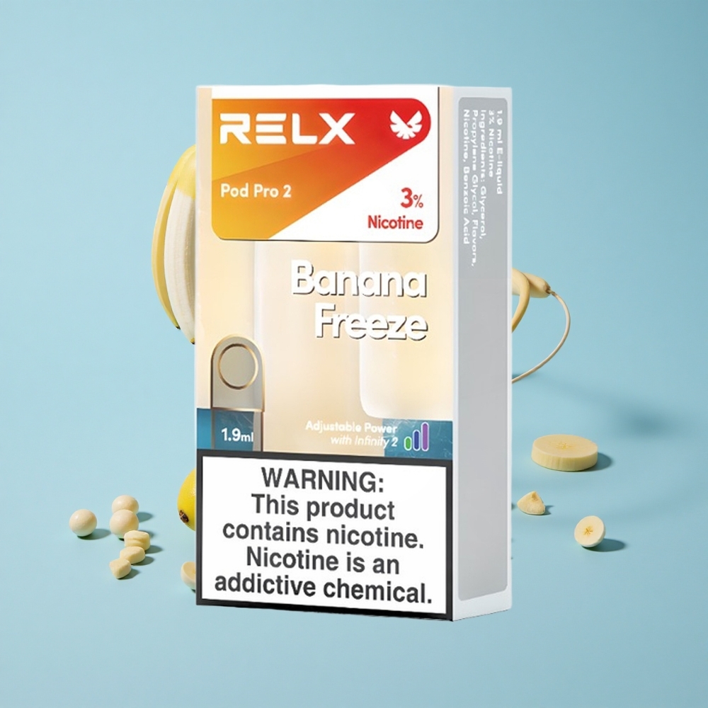 RELX Pod Pro 2 600 пуфове Бананов замразяване 3% никотин