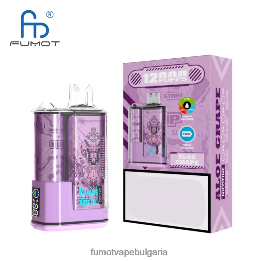 Fumot Vape Online Shop - Fumot Crystal 1 брой - 12000 еднократна кутия за вейп 20 мл д-р синьо JXTHRV266
