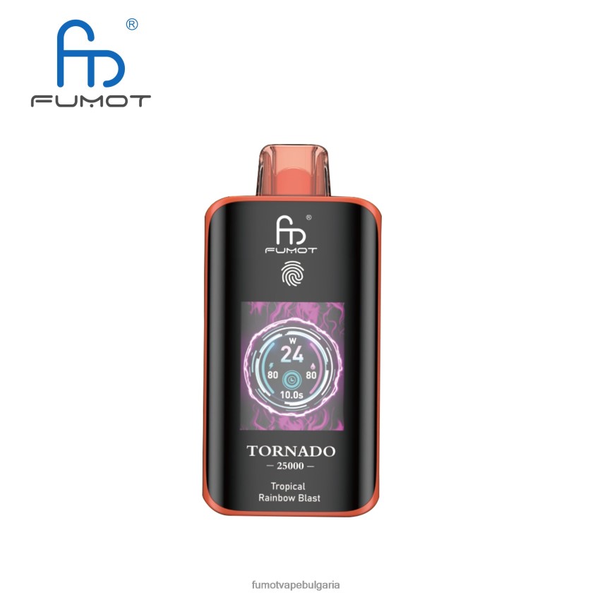 Fumot Shop - Fumot Tornado 25000 вейпове за еднократна употреба взрив на тропическа дъга N08L0613