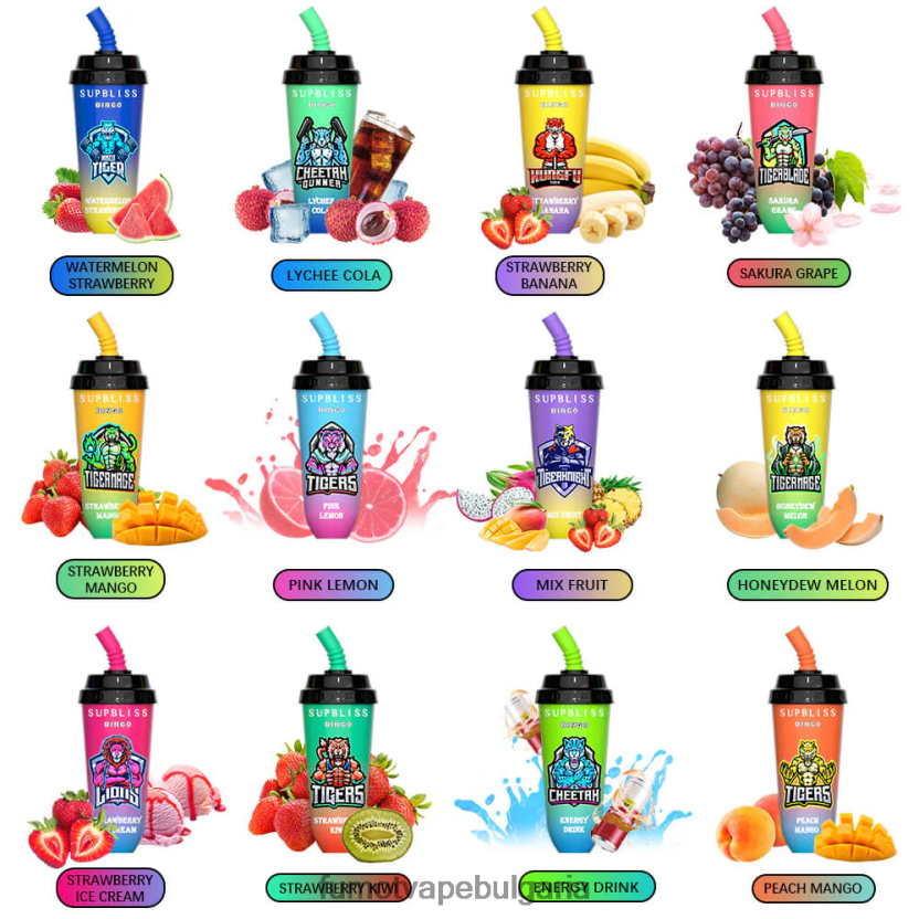 Fumot Vape Online Shop - Fumot Supbliss Bingo 8000 вейп под устройство за еднократна употреба - 16 ml (1 брой) череша праскова лимонада JXTHRV396