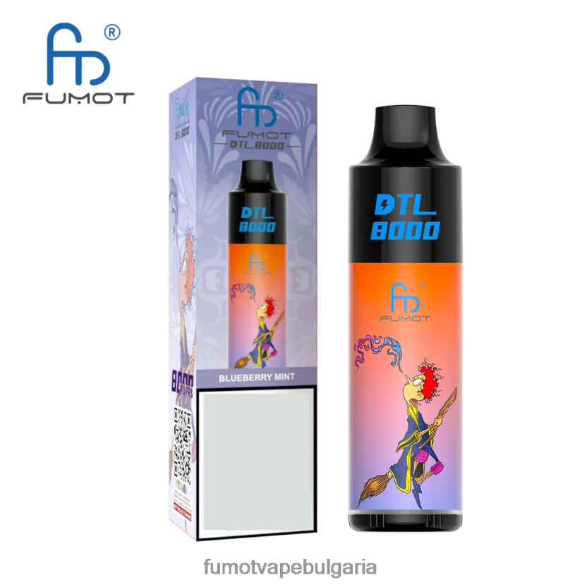 Fumot Vape Online Shop - Fumot DTL 8000 писалка за вейп за еднократна употреба - 16 ml (1 брой) боровинка мента JXTHRV416