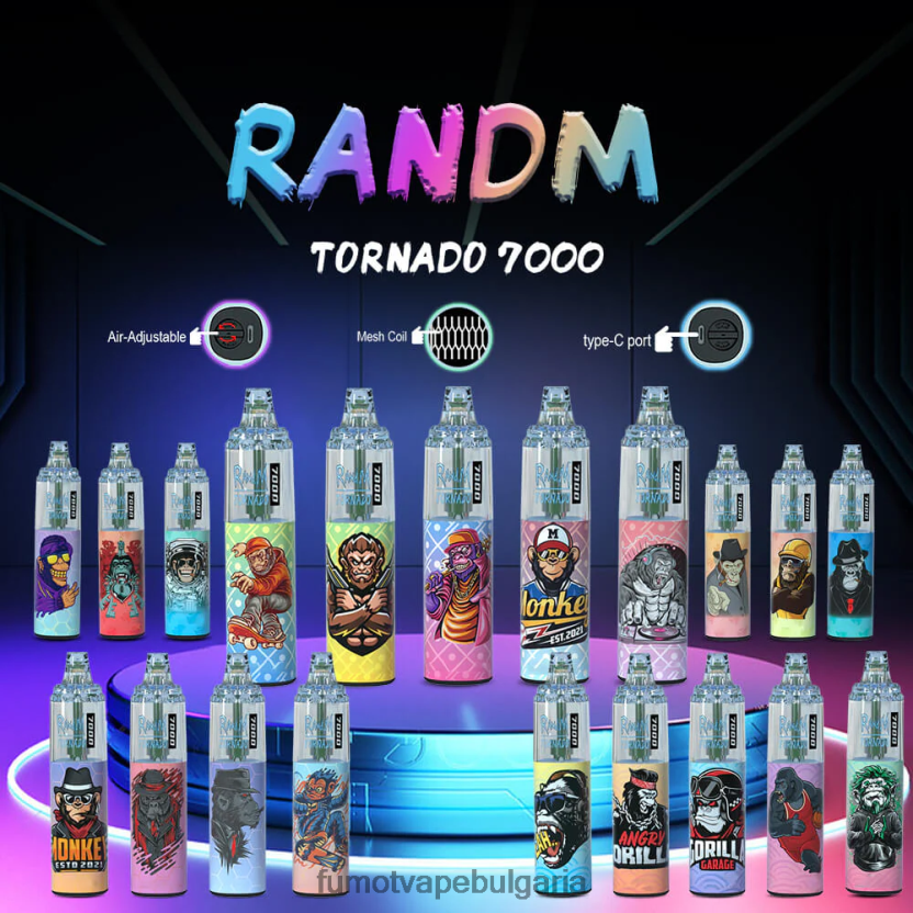 Fumot Vape Sale - Fumot Tornado 7000 писалка за вейп за еднократна употреба - 14 ml (1 брой) смесени горски плодове JXTHRV83